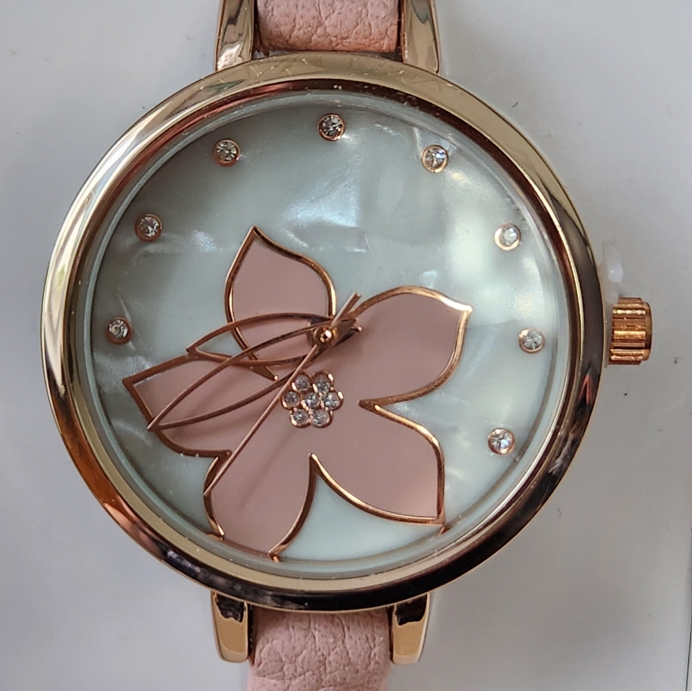 NWB Pink Band and Rose Gold Color Fashion Watch never been out of box. - Picture 3 of 5